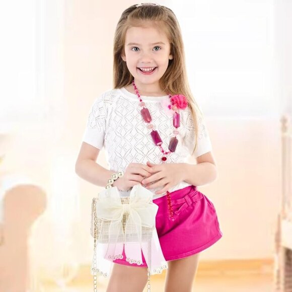 2 Pack Purse for Little Girls, Mini Toddler Crossbody Purse with Bowknot, Cute F - Picture 8 of 9